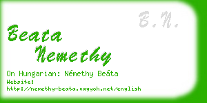 beata nemethy business card